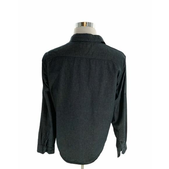 Rock & Republic Button Up Shirt Mens XL Long Sleeve Pockets Charcoal Gray - Picture 3 of 6